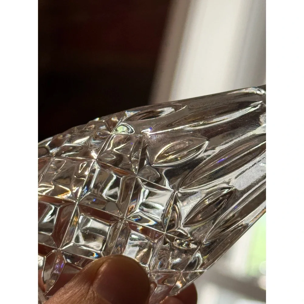 Crystal Salt and Pepper Shakers‎ Diamond Cut Glass Kitchen Table Decor
